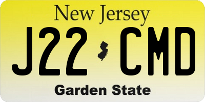 NJ license plate J22CMD