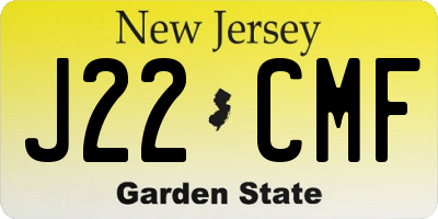 NJ license plate J22CMF
