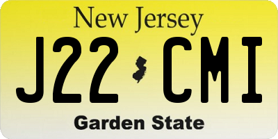 NJ license plate J22CMI