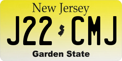 NJ license plate J22CMJ