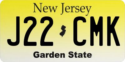 NJ license plate J22CMK
