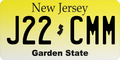 NJ license plate J22CMM
