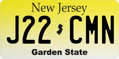 NJ license plate J22CMN