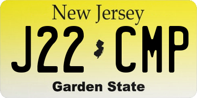 NJ license plate J22CMP