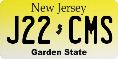NJ license plate J22CMS