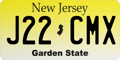 NJ license plate J22CMX