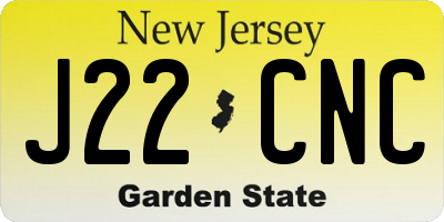NJ license plate J22CNC