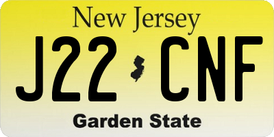 NJ license plate J22CNF