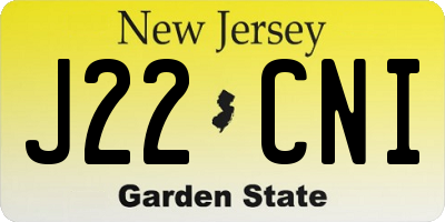 NJ license plate J22CNI