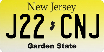 NJ license plate J22CNJ