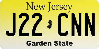 NJ license plate J22CNN