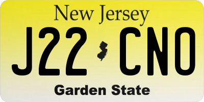NJ license plate J22CNO
