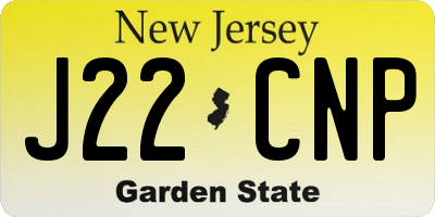 NJ license plate J22CNP