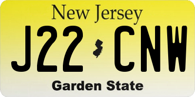 NJ license plate J22CNW