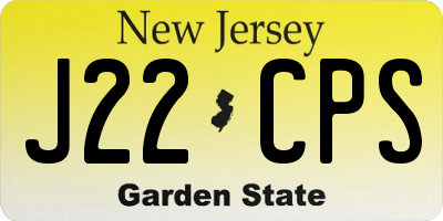 NJ license plate J22CPS