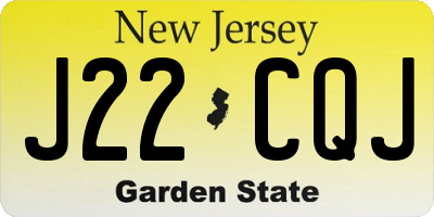NJ license plate J22CQJ