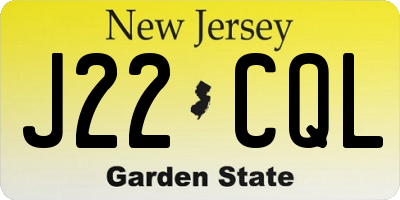 NJ license plate J22CQL
