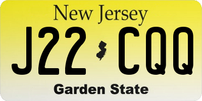 NJ license plate J22CQQ