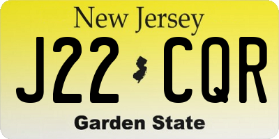 NJ license plate J22CQR