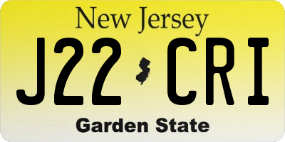 NJ license plate J22CRI