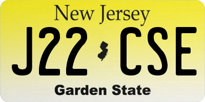 NJ license plate J22CSE