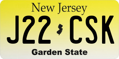 NJ license plate J22CSK
