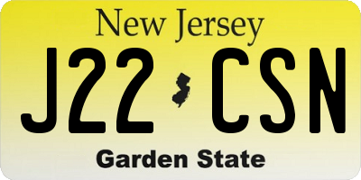 NJ license plate J22CSN