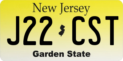 NJ license plate J22CST