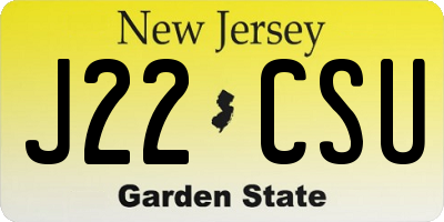 NJ license plate J22CSU