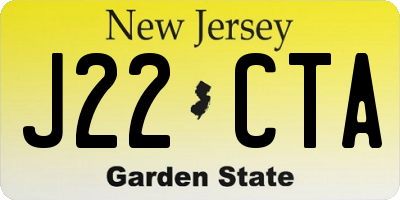 NJ license plate J22CTA