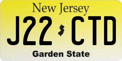 NJ license plate J22CTD