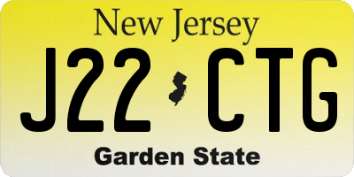 NJ license plate J22CTG