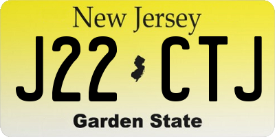 NJ license plate J22CTJ