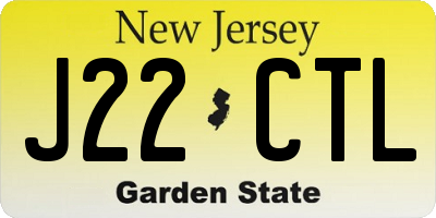 NJ license plate J22CTL