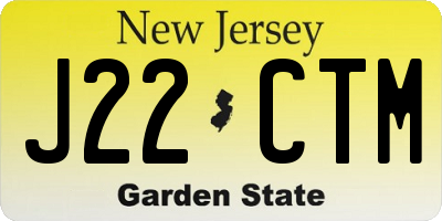 NJ license plate J22CTM