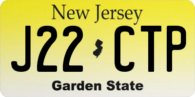 NJ license plate J22CTP