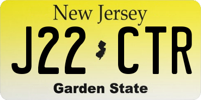 NJ license plate J22CTR