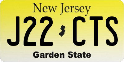 NJ license plate J22CTS