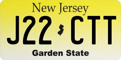 NJ license plate J22CTT