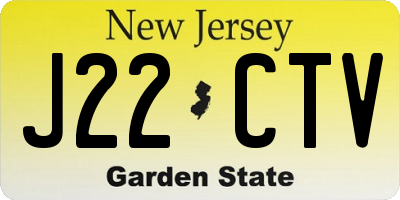 NJ license plate J22CTV