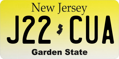 NJ license plate J22CUA