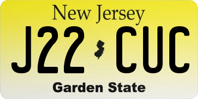 NJ license plate J22CUC