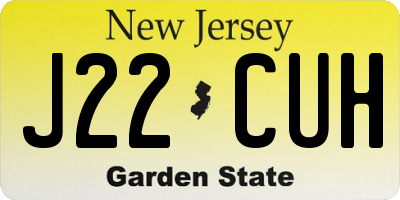 NJ license plate J22CUH