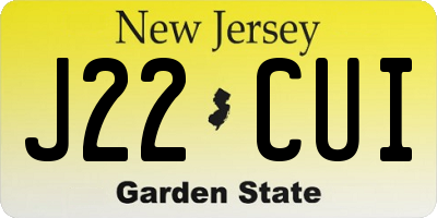 NJ license plate J22CUI