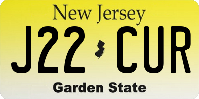 NJ license plate J22CUR