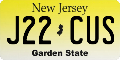 NJ license plate J22CUS