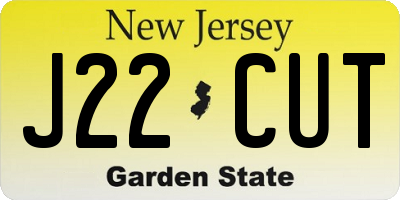 NJ license plate J22CUT