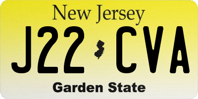NJ license plate J22CVA