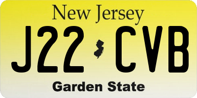 NJ license plate J22CVB