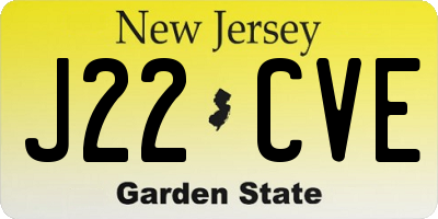 NJ license plate J22CVE